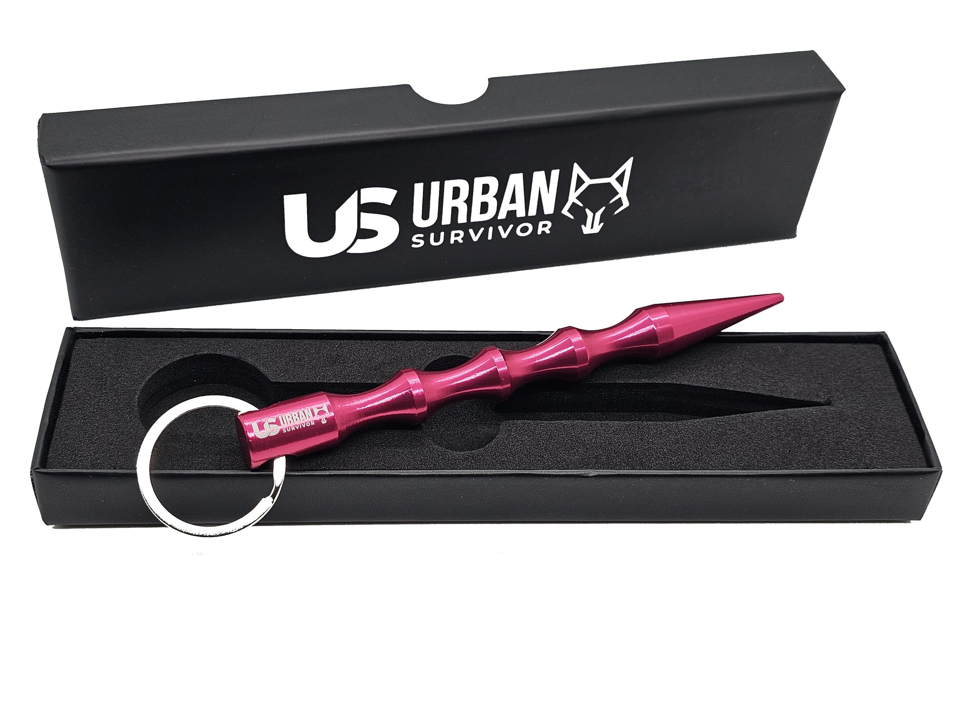 Pinker Kubotan zur Selbstverteidigung in hochwertiger Verpackung.